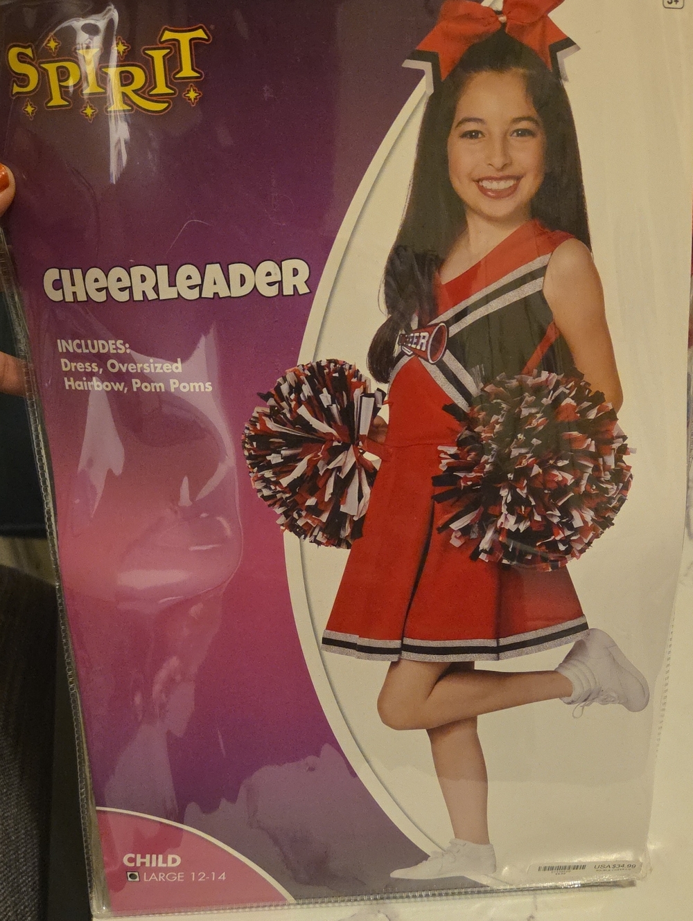 Spirit Red and Black Girls Cheerleader Costume with Pom Poms